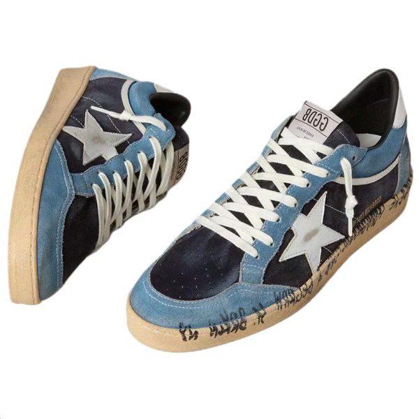 Golden Goose Ball Star Low Top Skateboard Shoes Men's Blue