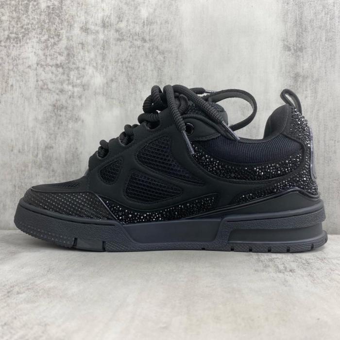 LOUIS VUITTON Skate Low Top Skateboard Shoes Men's Black