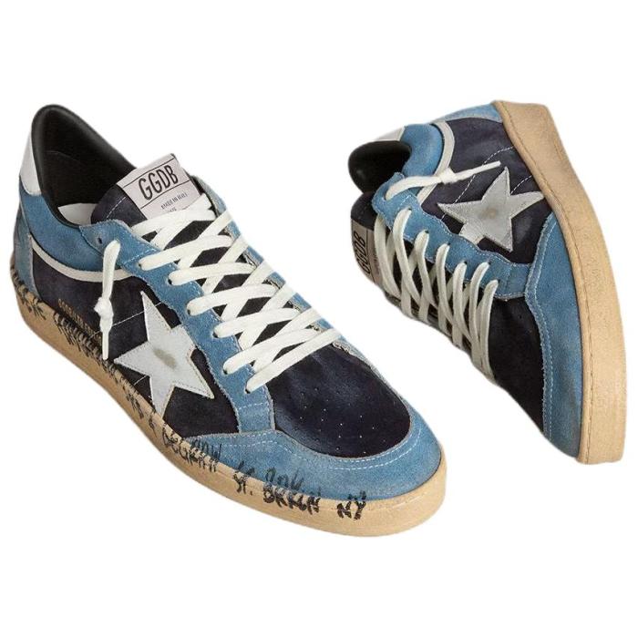 Golden Goose Ball Star Low Top Skateboard Shoes Men's Blue