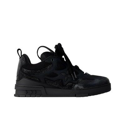 LOUIS VUITTON Skate Low Top Skateboard Shoes Men's Black