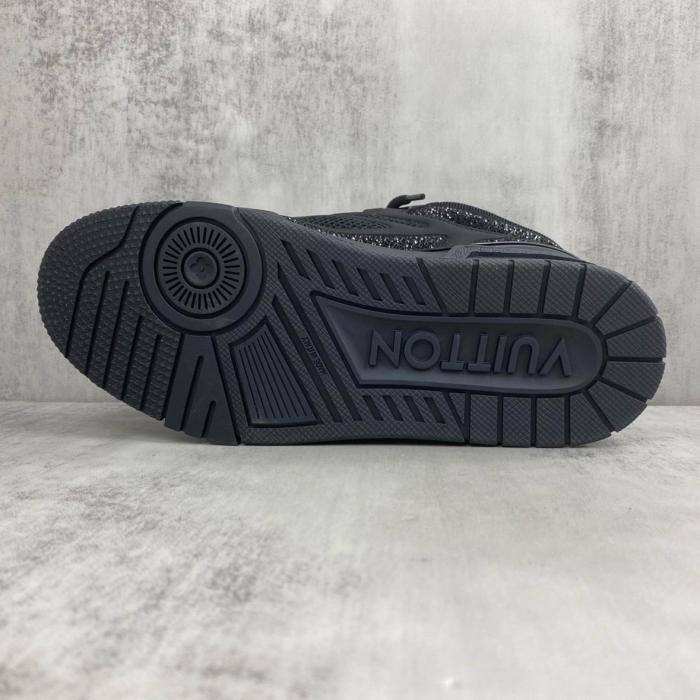 LOUIS VUITTON Skate Low Top Skateboard Shoes Men's Black