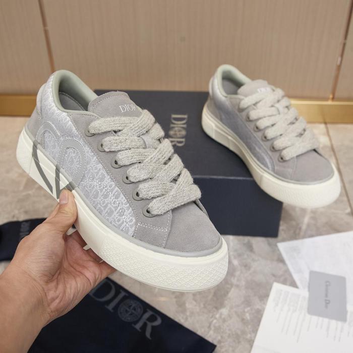 DIOR OBLIQUE B33 Low Top Skateboard Shoes Unisex Gray