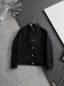 Louis Vuitton Suede Leather Type II Trucker Jacket Black