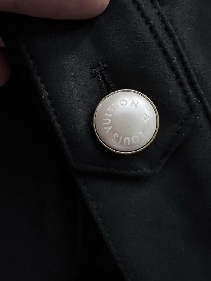 Louis Vuitton Suede Leather Type II Trucker Jacket Black