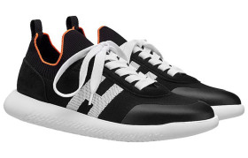 HERMES Crew Low top Casual Shoes Men's Black