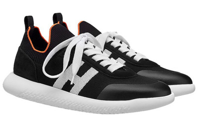 HERMES Crew Low top Casual Shoes Men's Black