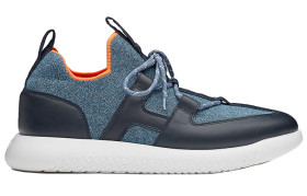 HERMES Duel Low Top Casual Shoes Men's Marine Blue