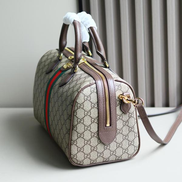 GUCCI Ophidia Canvas With Leather Binding One Shoulder Crossbody Canvas Bag Handbag Medium Size Women's Brown 772065-96IWG-8745 size 20*16.5*31 cm