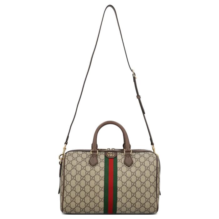 GUCCI Ophidia Canvas With Leather Binding One Shoulder Crossbody Canvas Bag Handbag Medium Size Women's Brown 772065-96IWG-8745 size 20*16.5*31 cm