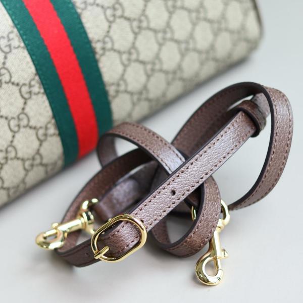 GUCCI Ophidia Canvas With Leather Binding One Shoulder Crossbody Canvas Bag Handbag Medium Size Women's Brown 772065-96IWG-8745 size 20*16.5*31 cm