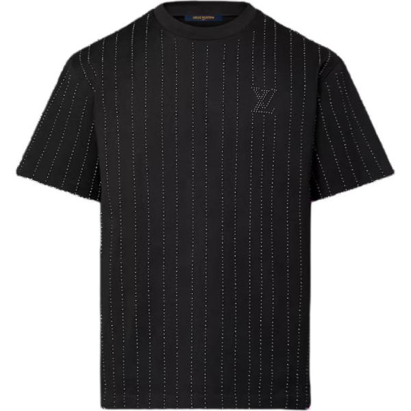 LOUIS VUITTON Crystal Embellished Cotton T Shirt