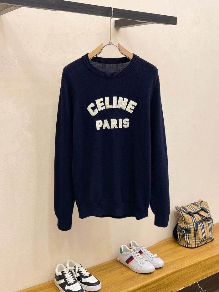 CELINE Boat Neck Sweater In Cashmere And Wool