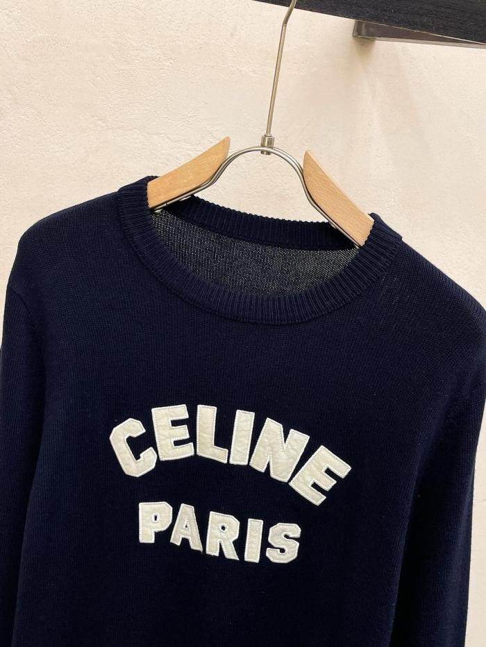 CELINE Boat Neck Sweater In Cashmere And Wool