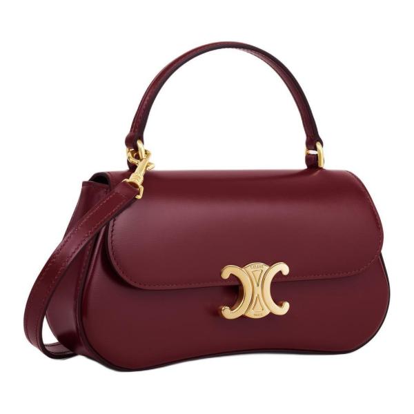CELINE Calfskin Shoulder Bag, Crossbody Bag, Handbag Women's Light Burgundy 119533BF4-28LB size 20*5*11.5 cm