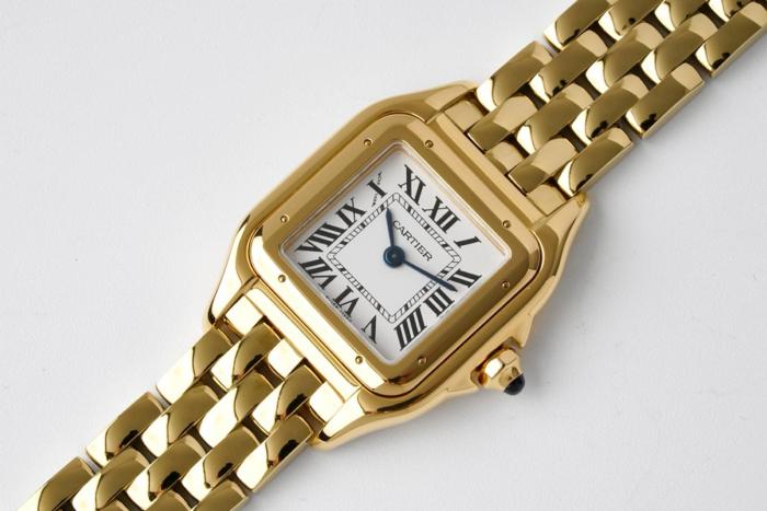 CARTIER Quartz Movement Women's Watch 23*30mm White Dial 18K Gold Watch Case 18K Gold Strap