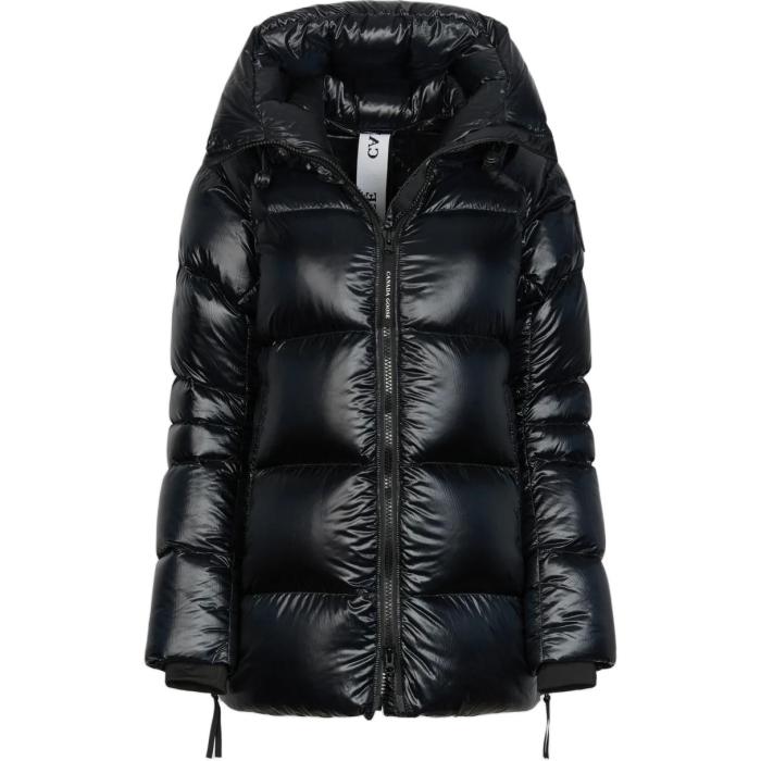 Canada Goose Logo Patch Hooded Down Coat