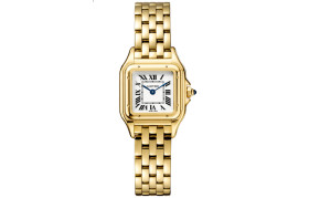 CARTIER Quartz Movement Women's Watch 23*30mm White Dial 18K Gold Watch Case 18K Gold Strap