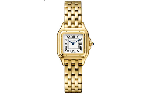CARTIER Quartz Movement Women's Watch 23*30mm White Dial 18K Gold Watch Case 18K Gold Strap