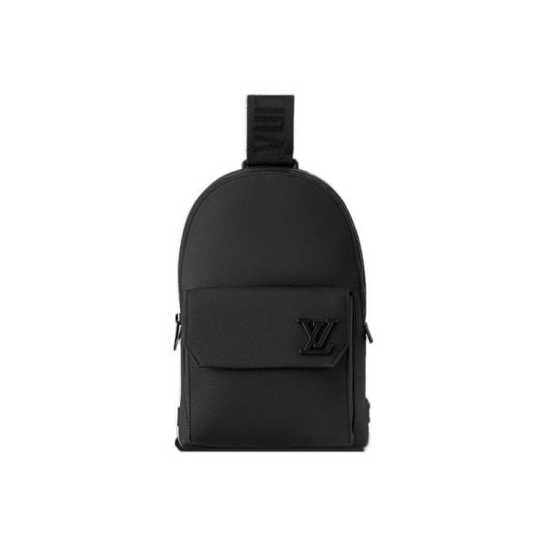 LOUIS VUITTON PILOT Adjustable Shoulder Strap Zipper Closure Cowhide Crossbody Chest Bag Regular Men's Black M23736 size 20*4*30 cm