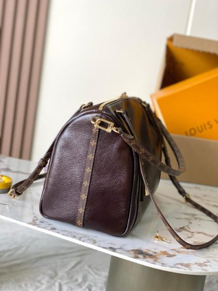 LOUIS VUITTON Express brand logo cowhide coated canvas trim waxed leather underarm bag shoulder crossbody handbag medium women's dark brown M26359 size 36*18.5*24 cm