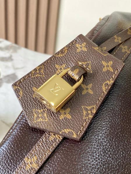 LOUIS VUITTON Express brand logo cowhide coated canvas trim waxed leather underarm bag shoulder crossbody handbag medium women's dark brown M26359 size 36*18.5*24 cm