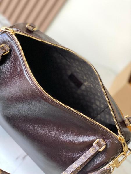 LOUIS VUITTON Express brand logo cowhide coated canvas trim waxed leather underarm bag shoulder crossbody handbag medium women's dark brown M26359 size 36*18.5*24 cm