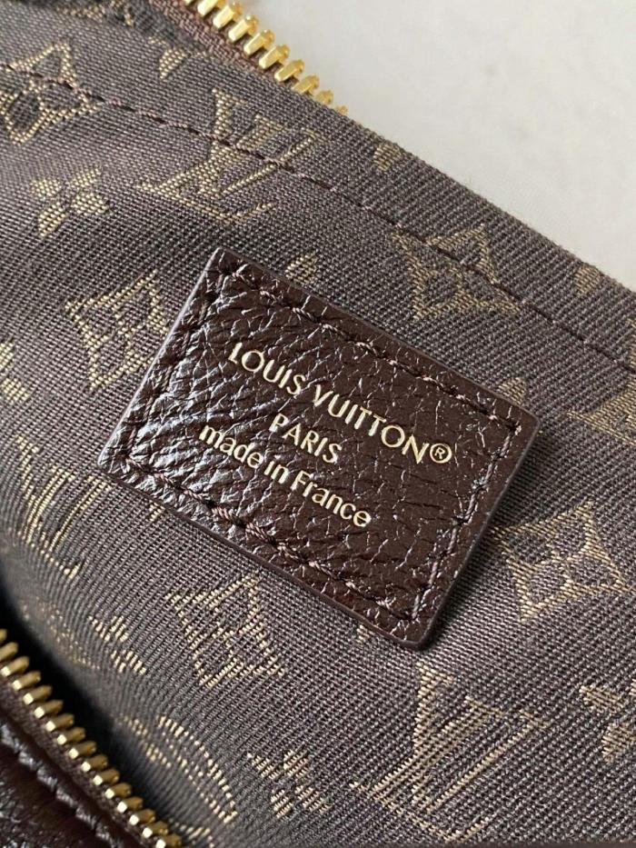 LOUIS VUITTON Express brand logo cowhide coated canvas trim waxed leather underarm bag shoulder crossbody handbag medium women's dark brown M26359 size 36*18.5*24 cm
