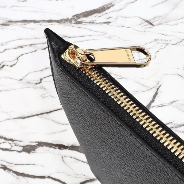 GUCCI Grained Leather Shoulder Bag Large Size Women's Black 837466-AAEAO-1000 size 46*16*26 cm