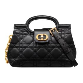 DIOR Jolie Wicker Pattern Sheepskin Shoulder Bag, Crossbody Bag, Handbag Mini Women's Black S3123UNJB-M900 size 18.5*8.5*13 cm