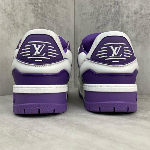LOUIS VUITTON Trainer Maxi Little Chubby Ding Low Top Skateboard Shoes Unisex White Purple