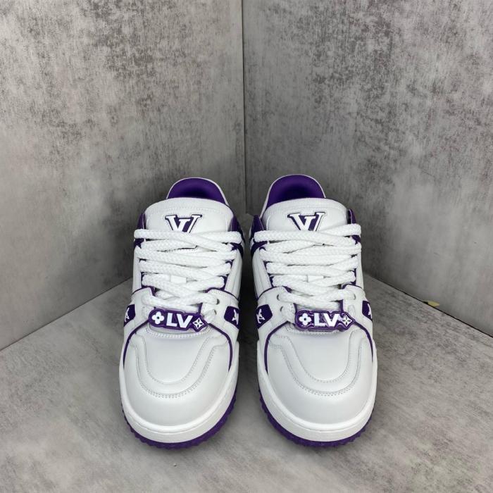 LOUIS VUITTON Trainer Maxi Little Chubby Ding Low Top Skateboard Shoes Unisex White Purple