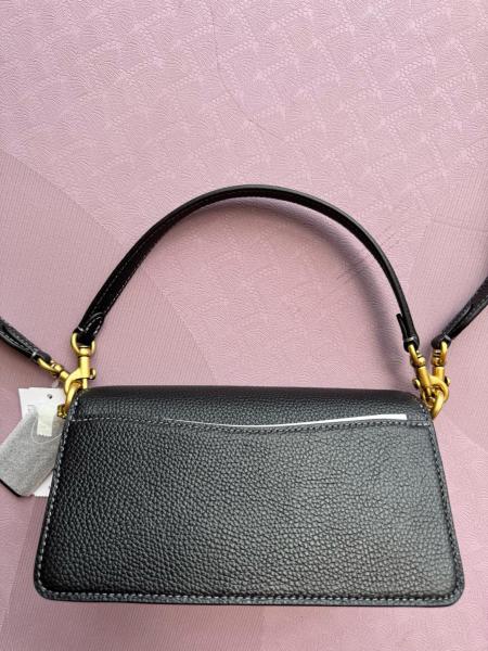 COACH Tabby Polished Pebble Leather Shoulder Bag Small Women's Black CY201-B4BK size 19.68*6.98*10.79 cm