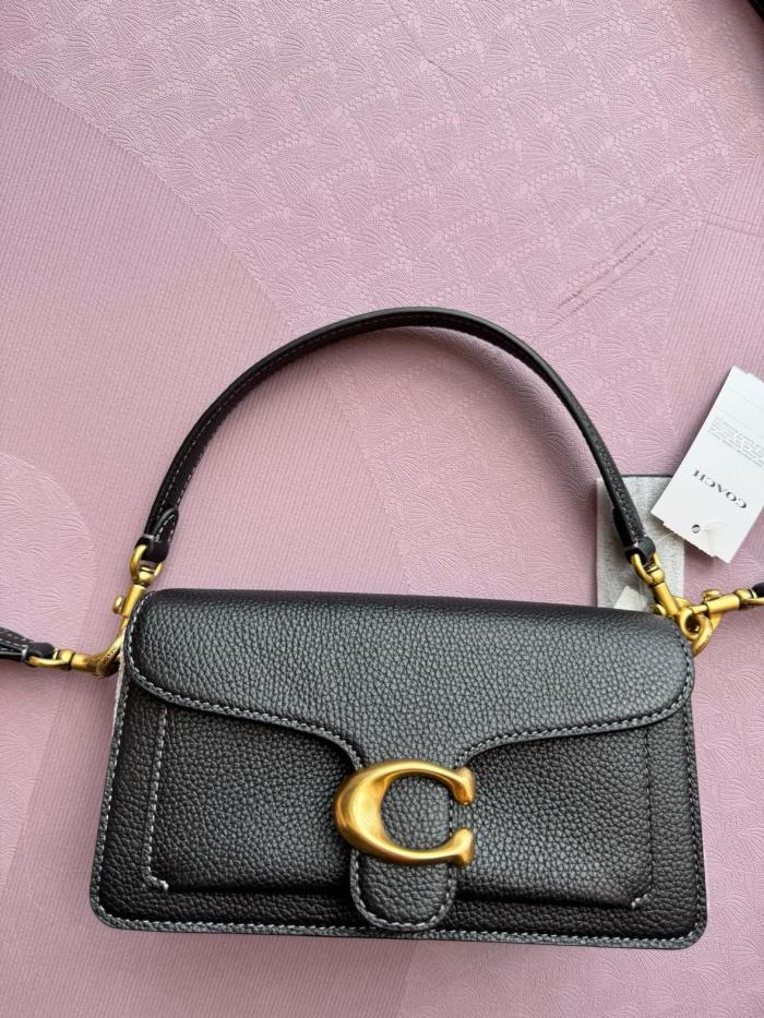 COACH Tabby Polished Pebble Leather Shoulder Bag Small Women's Black CY201-B4BK size 19.68*6.98*10.79 cm