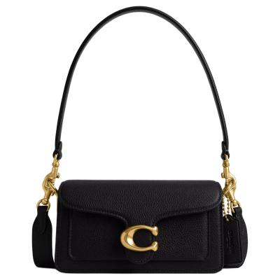 COACH Tabby Polished Pebble Leather Shoulder Bag Small Women's Black CY201-B4BK size 19.68*6.98*10.79 cm