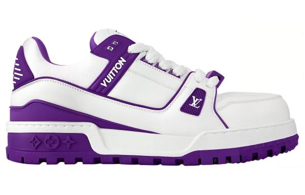 LOUIS VUITTON Trainer Maxi Little Chubby Ding Low Top Skateboard Shoes Unisex White Purple