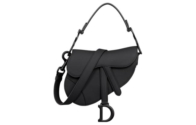 DIOR Ultra Matte Calfskin Saddle Bag, One Shoulder Handbag Mini Women's Black M0456SLLO-M989 size 19*5*16 cm