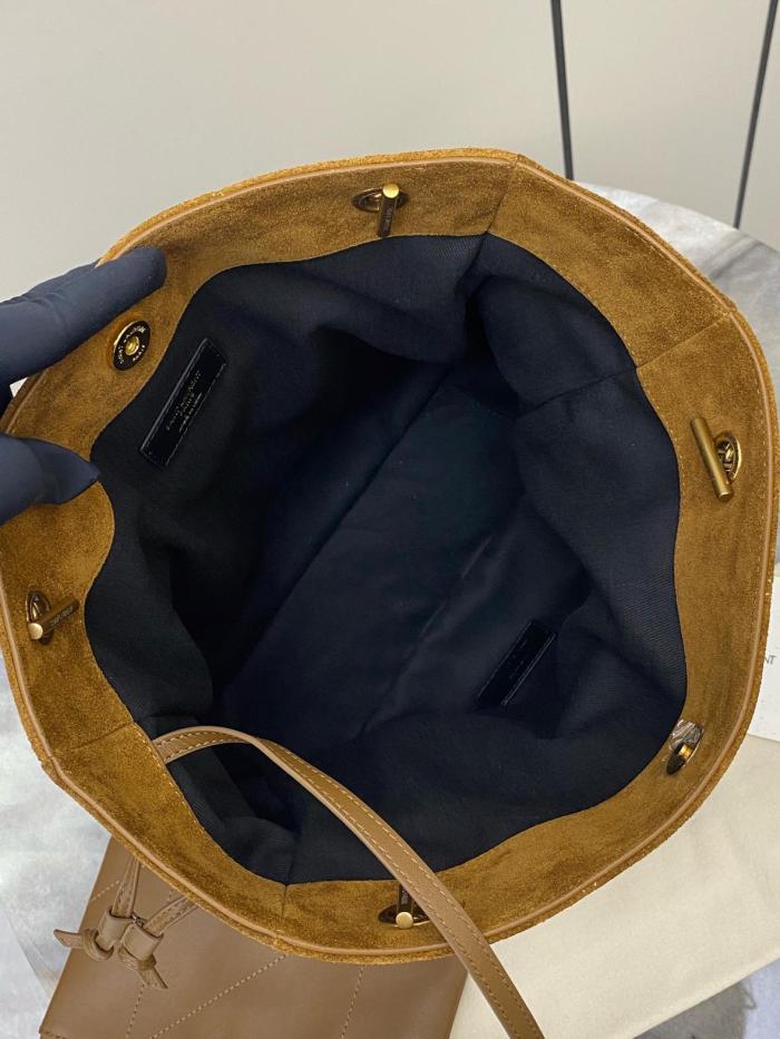 SAINT LAURENT Jamie Suede Handbag Women's Cognac Brandy 809824-1U8P7-2916 size 35*10*35 cm