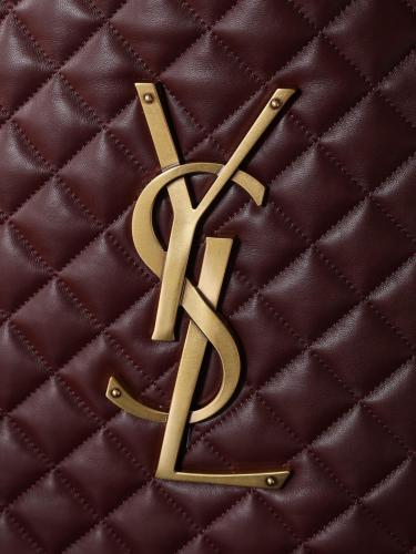 SAINT LAURENT Sheepskin Tote Bag, Shopping Bag, Handbag Women's Cabernet Sauvignon Red 698651-AAANG-6195 size 55/37*5*43 cm