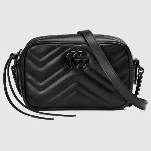 GUCCI Leather Camera Bag, Shoulder Bag Mini Women's Black 634936-DTDHV-1000 size 18*6*12 cm
