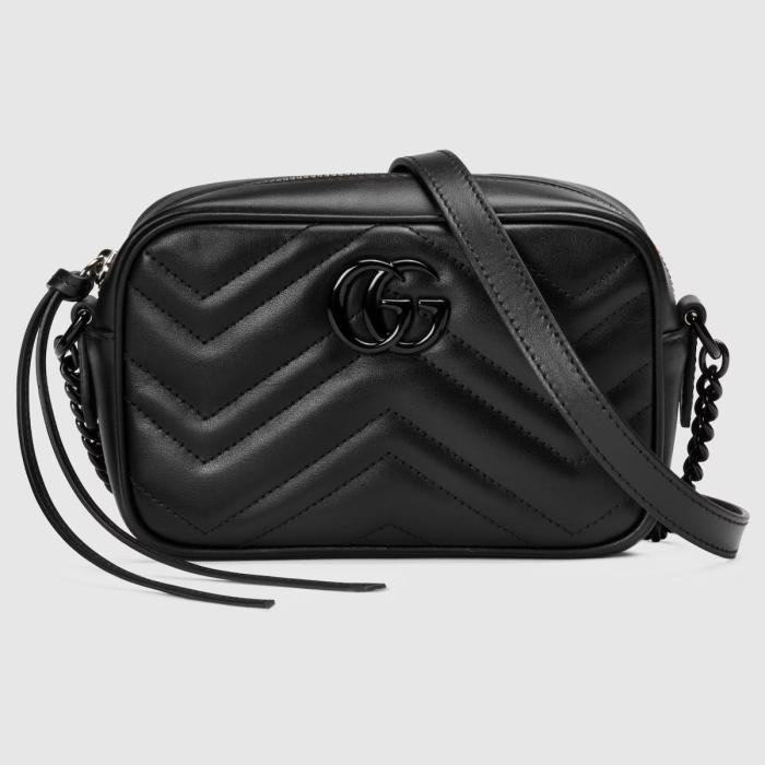 GUCCI Leather Camera Bag, Shoulder Bag Mini Women's Black 634936-DTDHV-1000 size 18*6*12 cm