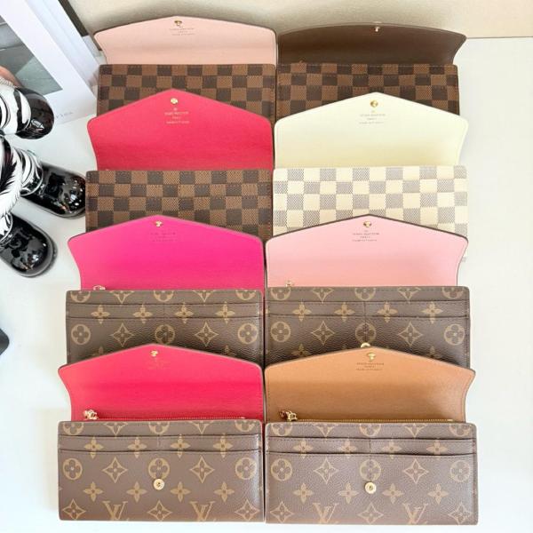 LOUIS VUITTON Sarah Wallet Monogram Rose Ballerine M62235 size 19*2.5*10.5 cm