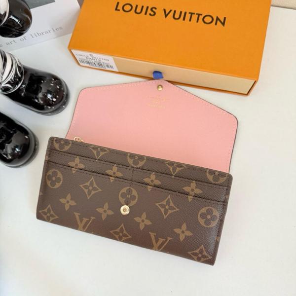 LOUIS VUITTON Sarah Wallet Monogram Rose Ballerine M62235 size 19*2.5*10.5 cm