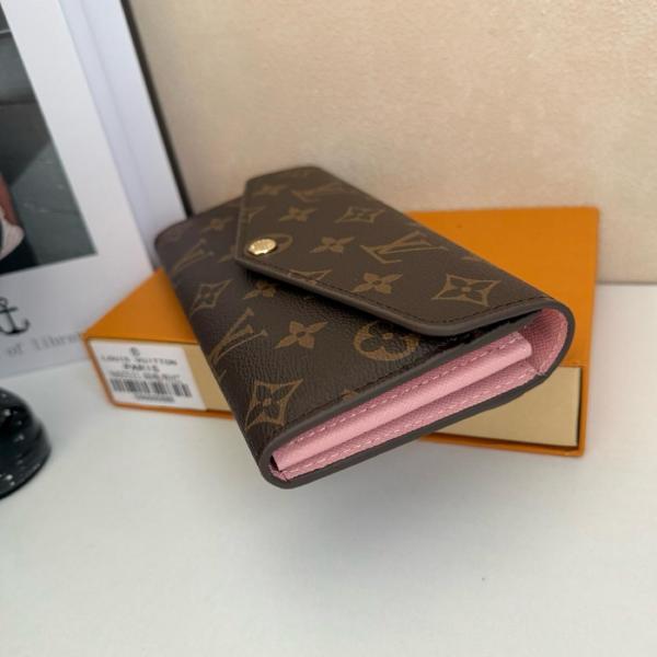 LOUIS VUITTON Sarah Wallet Monogram Rose Ballerine M62235 size 19*2.5*10.5 cm