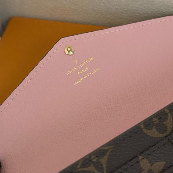 LOUIS VUITTON Sarah Wallet Monogram Rose Ballerine M62235 size 19*2.5*10.5 cm