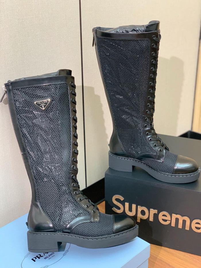 PRADA Knee high Boots Women's Black
