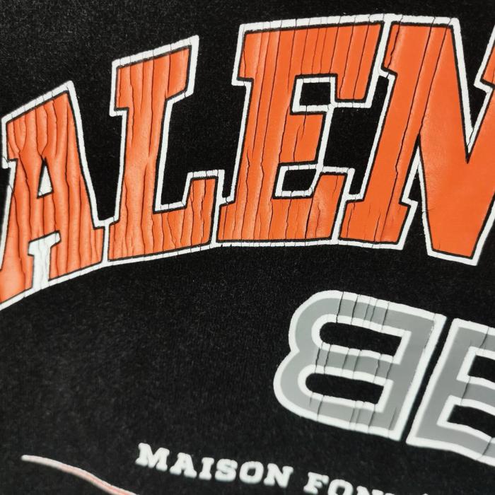 Balenciaga Women'ss Maison Balenciaga Medium Fit T Shirt Black/Orange/White