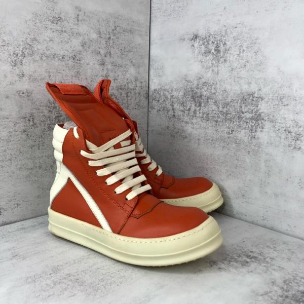 Rick Owens Strobe Geobasket High Orange Milk White