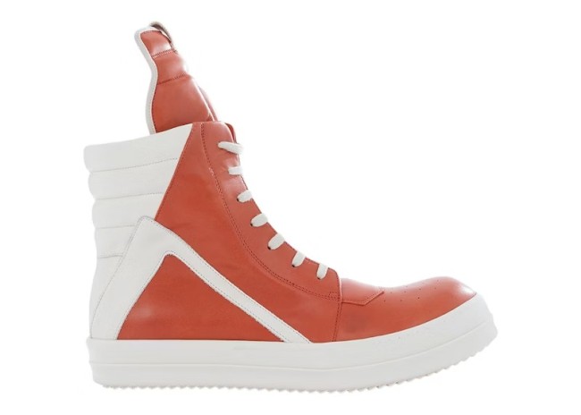 Rick Owens Strobe Geobasket High Orange Milk White