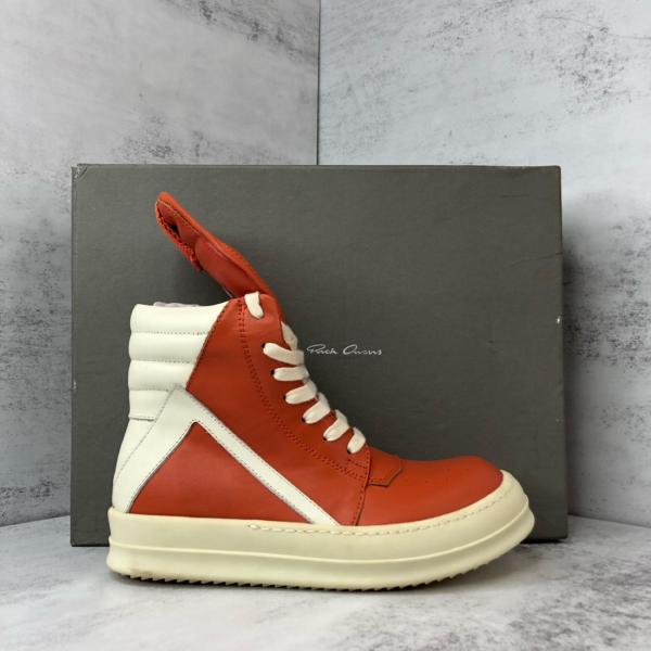 Rick Owens Strobe Geobasket High Orange Milk White
