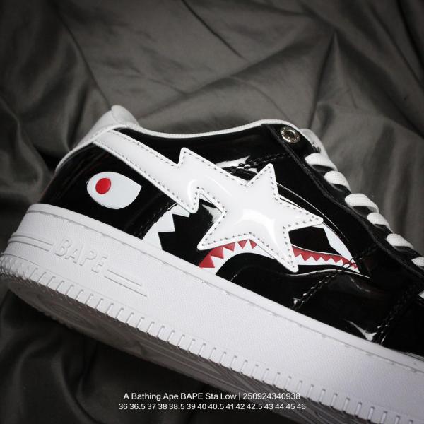 A Bathing Ape Bape Sta Low Color Block Shark Black
